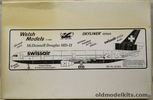 Welsh 1/144 McDonnell  Douglas MD-11 With GE or Pratt Engines - Swissair Asia, SL58A plastic model kit